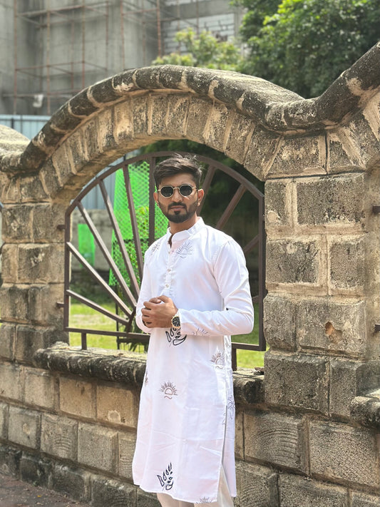 Noor-e-White | Elegant Cotton Kurta for Men